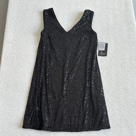 Muse Dresses & Skirts - Muse Sparkling Black Mini Dress NWT